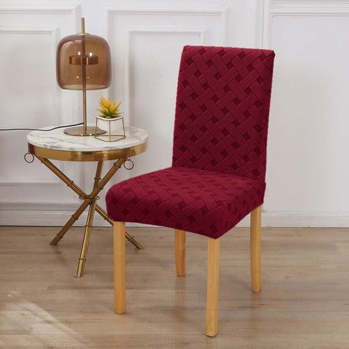 Spandex Banquet Chaise Couverture Rayure Jacquard Cuisine Salle Chaise Couvre Stretch Élastique Doux Chaise Housse Pour Salle À Manger - Type Winred-2 Pieces
