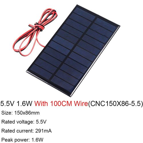 Pièces Solaire,1 Pièce,Avec Fil,Mini Système Solaire,Bricolage Pour Batterie,Chargeur De Téléphone Portable - Type 5.5v 290ma 1.6w