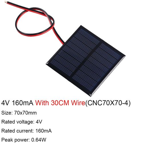 Pièces Solaire,1 Pièce,Avec Fil,Mini Système Solaire,Bricolage Pour Batterie,Chargeur De Téléphone Portable - Type 4v 160ma