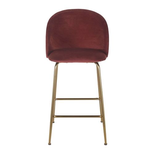 Chaise pour îlot central en velours terracotta H65