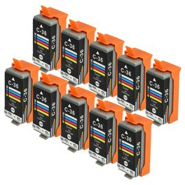 vhbw Cartouche d'encre multicolore compatible avec Canon Pixma IP110, IP100P, ip100, IP100v imprimante (compatible, pack de 10, 13 ml)