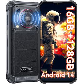 OUKITEL WP36 4G Téléphone Portable Incassable,16Go+128Go Noir