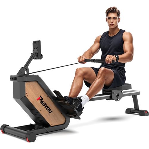 Asfasfq-Rameur Magnétique D'appartement, Rameur Magnétique Silencieux Connecter App Avec Écran Lcd, Silencieux, Capacité Maximale 158kg,Assemblage Facile,Pw36