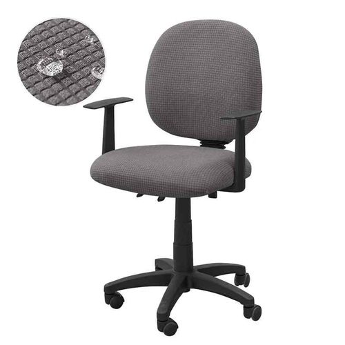 2 Pièces/Ensemble Housse De Chaise De Bureau Polaire Extensible Housse De Chaise D'ordinateur Anti-Sale Rotatif Housse De Siège De Jeu Protecteurs - Type [A6]-1pc Chair Cover