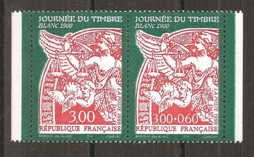 3136a (1998) Paire Journée Du Timbre Blanc N** (Cote 6,5e) (8904)