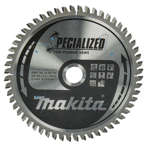 Makita Lame de scie Specialized, 165x20x56 - B-56770