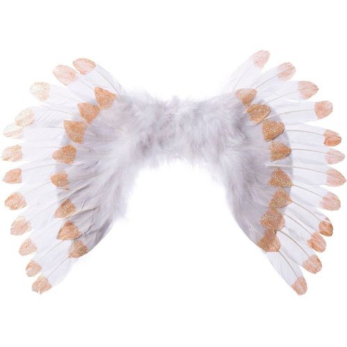 Ailes D'ange Blanches Et Dorées 55x40 Cm