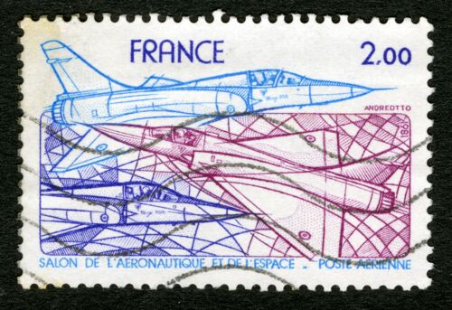 Timbre Oblitéré : 1981 Salon De L'aéronautique Et De L'espace,Poste Aérienne,France,2,00