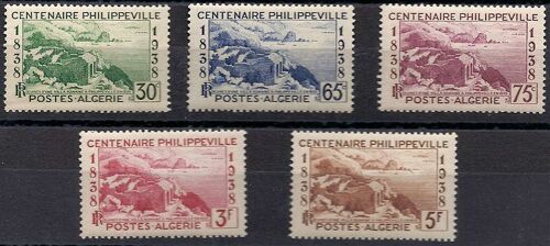 Algérie Française Yvert 142; 143; 144; 145; 146 (1938) Philippeville. Neuf** (Mnh)