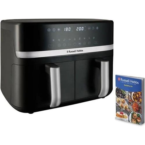 Russell Hobbs Air Fryer Rapid Air 9L (2 x 4.5L Compartments, Compact, Quiet, 9-in-1) Oil-free Fryer (Economy, Touch, Grill, Roast