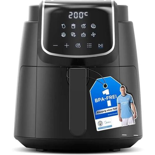Midea Oil Free Deep Fryer 4L, Airfryer 1500W, 8 Pre-programs and Timer 60 min, 35-200C, Baking, Roasting, Grilling, Thawing, Hot Ai