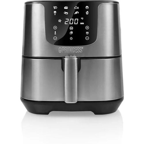 FRIGGITRICE AD ARIA CALDA 5.5 LT PRINCESS XXL DELUXE 1700W 182060 ACCIAIO NERO/SILVER