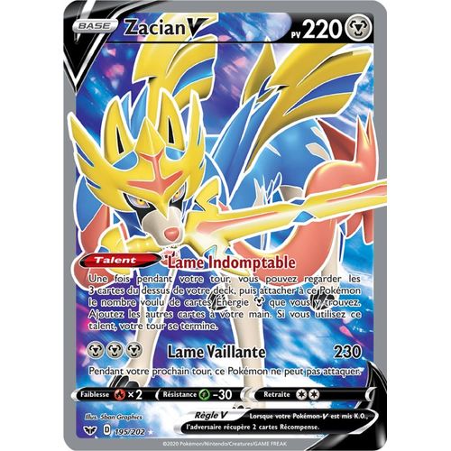Pokémon - Zacian V - 195/202 Set Épée Et Bouclier Fr