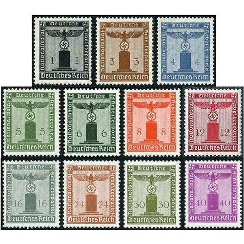 Allemagne, 3ème Reich 1938, Très Belle Série Complète Neuve** Luxe, Timbres De Service Yvert 105 À 115, Grand Aigle Et Croix Gammée Sur Socle, Filigrane Croix Gammées, Cote 130 Euros.