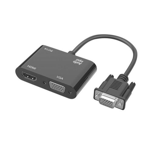 Adaptateur Compatible VGA vers HDMI, séparateur VGA avec convertisseur Audio de 3.5mm, Support double affichage pour projecteur PC HDTV multi-ports VGA
