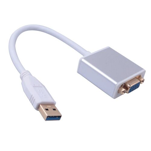 Adaptateur USB 3.0 vers VGA, câble externe 1080P mâle vers femelle pour PC portable Windows 2000/ 8/ 7/ XP/Vista
