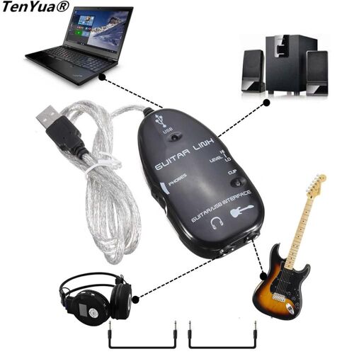 Adaptateur de câble de liaison de guitare à USB, MAC/PC, enregistrement CD
