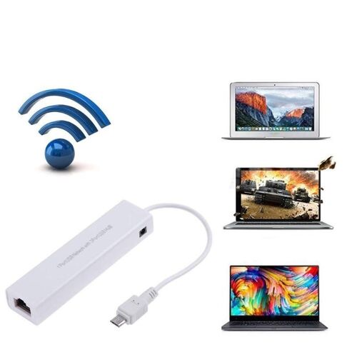 Adaptateur 3 ports USB 2.0 HUB 10/100 mo Micro USB vers RJ45 LAN, carte réseau