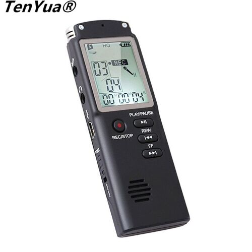 Enregistreur vocal LCD Rechargeable, Audio numérique, son, lecteur Dictaphone, écouteurs, Microphone, câble de téléphone