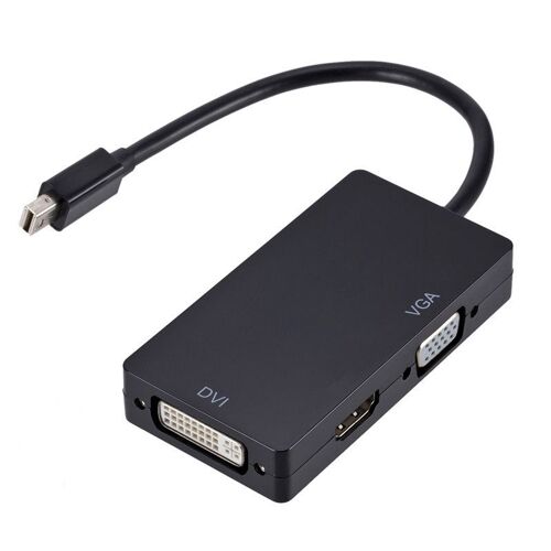 Adaptateur DP 3 en 1 compatible avec Mini DP vers HDMI, Thunderbolt DisplayPort, VGA, DVI, pour Apple iMac, Mac Book, moniteur