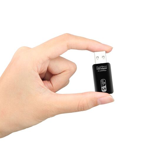 Adaptateur de carte réseau Wifi double bande USB, 1200/5 ghz, 2.4 Mbps, Dongle récepteur sans fil pour ordinateur de bureau et portable