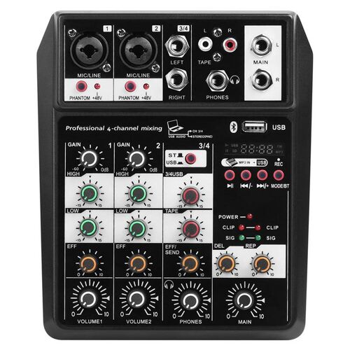 Console de mixage Audio Portable à 4 canaux, Interface USB pour les spectacles sur scène et la musique