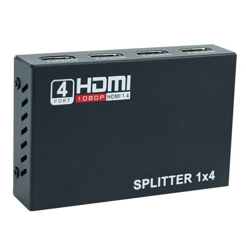 Répartiteur HDMI 1 en 4 sorties, 1x4 ports, Hub, amplificateur répéteur, 1.4 3D, 1080p, avec alimentation, Transmission longue Distance