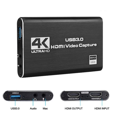 Carte D'acquisition Vidéo Compatible Hdmi Usb 4k 60hz 1080p, Plaque D'enregistrement De Jeu En Direct, Boîtier Usb 3.0, Pour Caméra Ps4