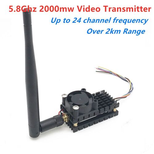 Transmetteur sans fil 2W FPV (TS582000), appareil de transmission Audio/vidéo 5.8Ghz, portée de plus de 2Km, 5.8G, 2000MW, 8 canaux