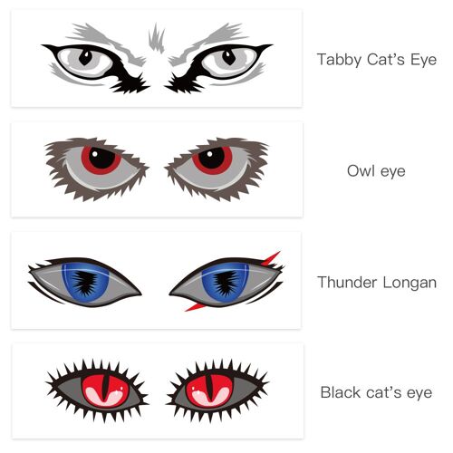 Ensemble de 4 motifs d'autocollants pour les yeux, pour lunettes volantes DJI FPV/accessoires de lunettes VR, facile à coller, Expression faciale personnalisée