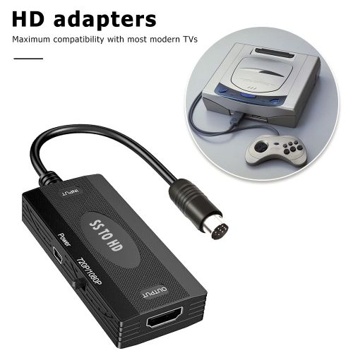 Adaptateur Professionnel Ss Vers Hdmi Pour Consoles De Jeu Sega Saturn, Kit De Convertisseur Tv Hd Avec Ensemble De Dispositif De Câble