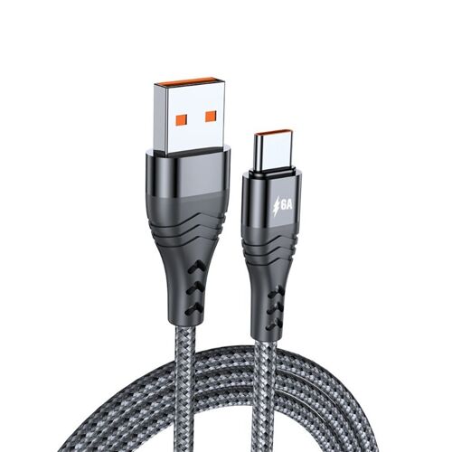 Câble tressé de Type C 6A 66W, cordon de Transmission de données pour téléphone portable, cordon de charge rapide, accessoires de téléphone portable