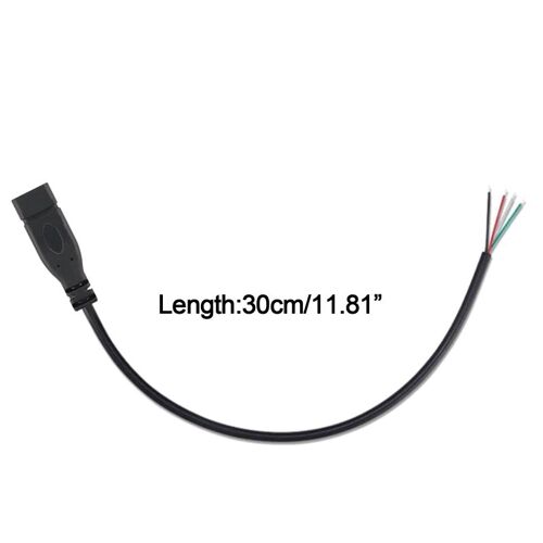 Câble d'alimentation USB 2.0 type-c 30cm, Extension de câble, connecteur de chargeur, prise femelle 2 broches/4 broches, ligne de données en cuivre pur