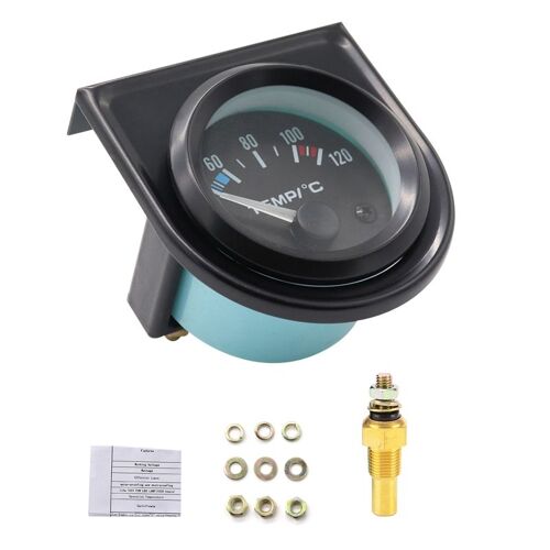 Jauge de température de voiture de course électrique et mécanique, 2 pouces, 12V DC, 40-120 ?, avec adaptateur de capteur de tuyau Joint