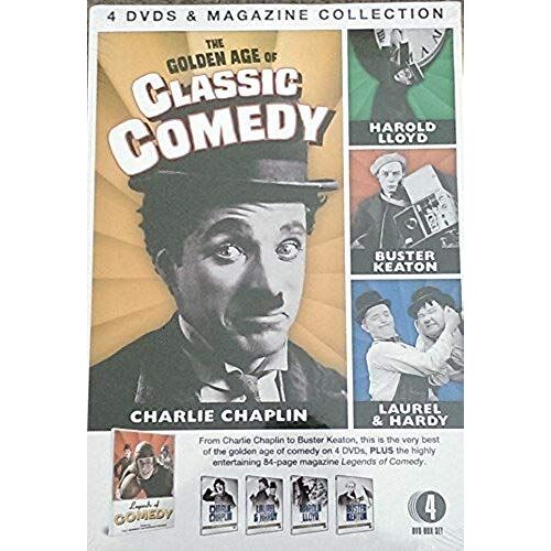 The Golden Age Of Classic Comedy 4 Dvds & Magazine Collection Charlie Chaplin, Laurel & Hardy, Buster Keaton & Harold Lloyd