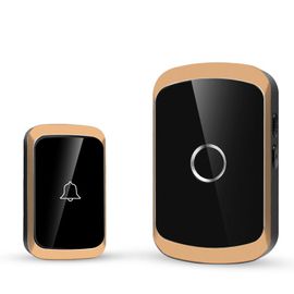 Kit De Carillon De Porte De Sonnette Sans Fil Intelligent,Aucune Prise Requise,Télécommande 300m/984 Pieds,38 Chansons,Mélodies,Son,Sonnette De Porte De Maison,Type De Batterie - Type Black Gold