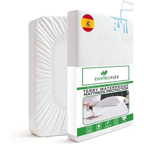 Surmatelas Terry-Protège-matelas universel avec protection imperméable,extra doux,design respirant pour toutes les saisons (60 x 120 x 15 cm)