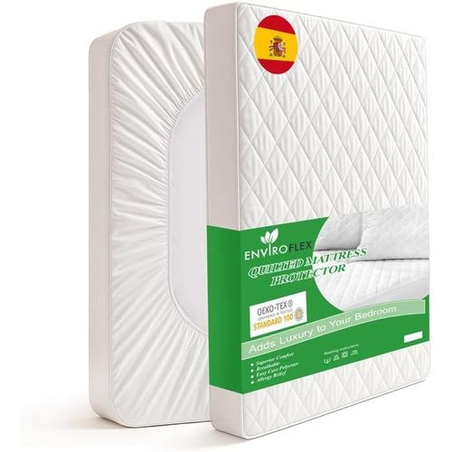 Quilted Matelas Quilted 90 x 190 x 40 cm-Protège-matelas-Confort universel avec protection imperméable,extra doux,design respirant pour toutes les saisons