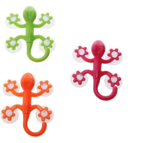KALANKA-1pcs gecko plastique forte ventouse crochet crochet mural salle de bain décoration couleur aléatoire envoyer vert/rouge/orange/bleu