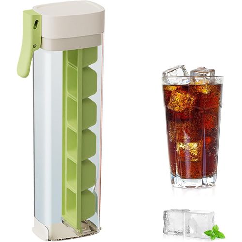 KAL-Moule À Glaçons, Moules À Glaçons Innovants À Utiliser À La Main, Machine À Glaçons 6 Carrés Type, Durables Et Passent Au Lave-Vaisselle, Pour Bouillie Pour Bébé, Café, Cocktail, Vert