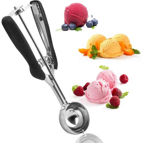 Kal-5cm Cuillère À Glace, Acier Inoxydable 304 Cuillères À Glace Boule Professionnelle Avec Gâchette Pour Crème Glacée Fruits Melon Boulettes De Viande Pâte À Biscuits
