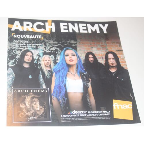 Rare Plv 30x30cm Souple Papier Glacé Arch Enemy Deceivers Death Metal / Magasins Fnac