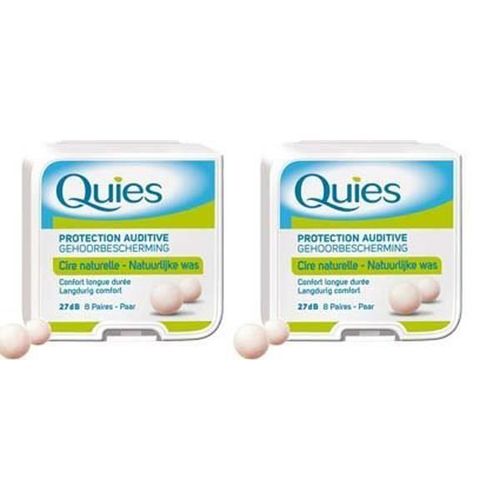 QUIES - protection auditive cire naturelle - Lot de 2 boites de 8 paires