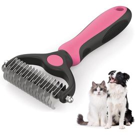 Jgd-Brosse 2 En 1 Pour Chien - Outil De Toilettage Pour Animaux De Compagnie - Peigne Démêlant Pour Chien - Grand Outil De Démêlage À 2 Côtés - Râteau À Poils Longs - Pour Animaux De Compagnie, Chien