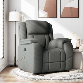 Vidaxl Fauteuil De Massage Inclinable Gris Foncé Tissu