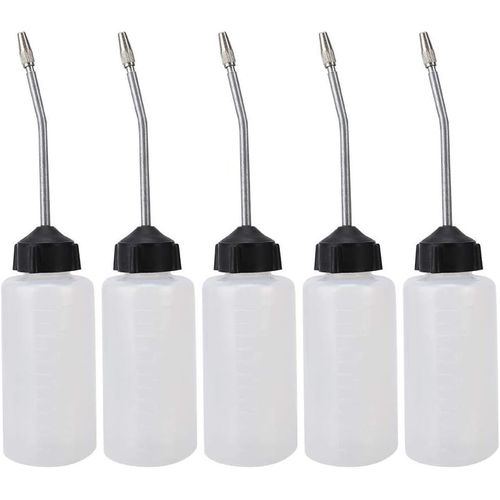 Bouteille d'huile ,5 pièces Distributeur d'huile Machine à Coudre allongé écrou Pointe 120 ML Distributeur d'huile ¿Noir¿