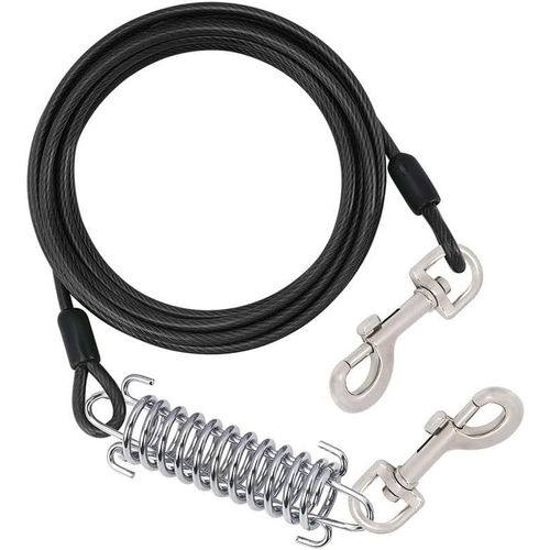 Laisse Chien,Laisse De Dressage Pour Chien,Laisse Pour Chien Avec Printemps,Longe Pour Chien 3m,Longe Robuste Corde Pour Chiots Et Petits,Moyens Et Grands Chiens,Noir (3m/9.8 Ft)