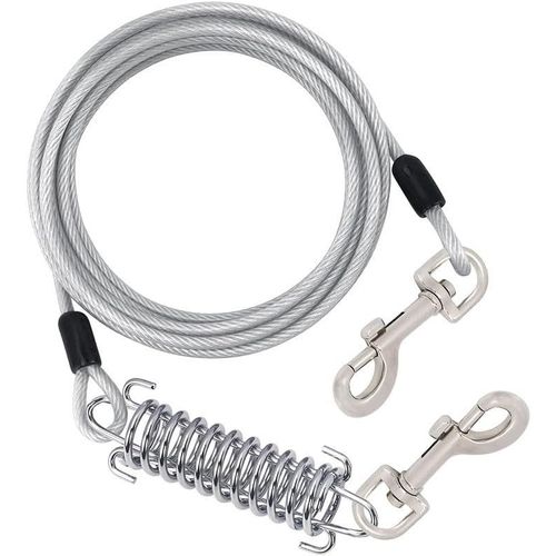 Laisse Chien Corde,Robuste Laisse Pour Chien Avec Printemps,Laisse De Dressage Pour Chien Avec Crochet En Métal Antidérapante Longue Corde Pour Petits Chiens À Grands Chiens,Argent (8m/26.2 Ft)