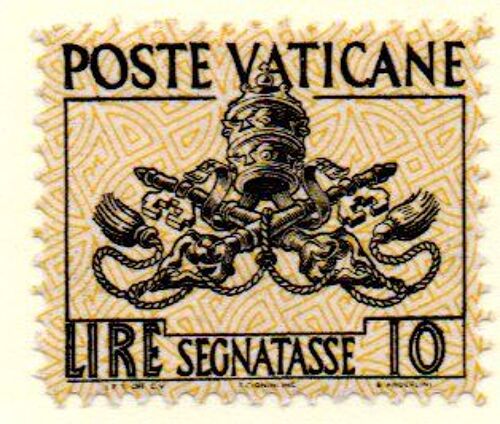 Timbre Poste Vaticane 10 Lire Segnatasse
