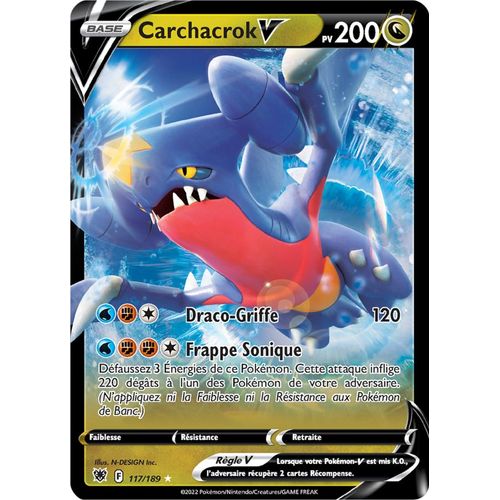 Pokémon - Carchacrok V - 117/189 Set Astres Radieux Fr